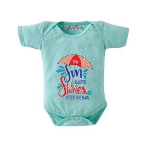 BABYWISH - Typographic Print Round-Neck Onesis