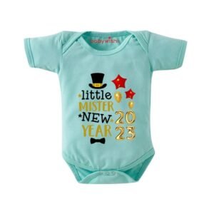 BABYWISH - Typographic Round Neck Rompers