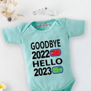 BABYWISH - Typographic Round Neck Rompers
