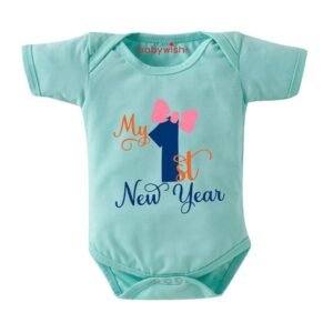 BABYWISH - Typographic Round Neck Rompers