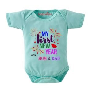 BABYWISH - Typographic Round Neck Rompers