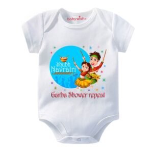 BABYWISH - Cartoon Print Round-Neck Romper