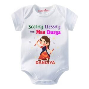 BABYWISH - Cartoon Print Round-Neck Romper