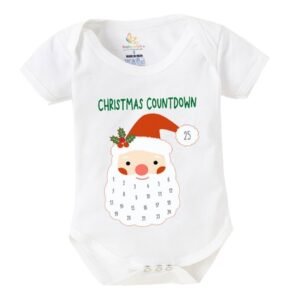 BABYWISH - Christmas Print Romper with Snap Button Closure