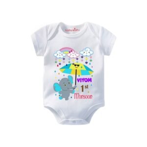 BABYWISH - Graphic Print Crew-Neck Onesie