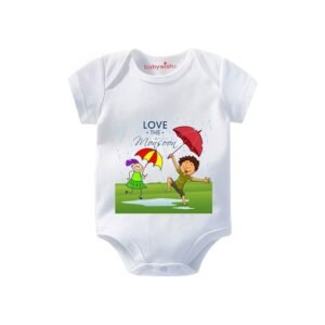 BABYWISH - Graphic Print Crew-Neck Onesie