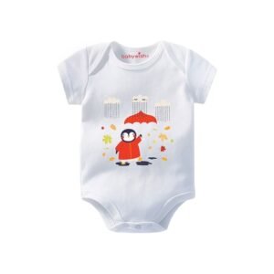 BABYWISH - Graphic Print Crew-Neck Onesie
