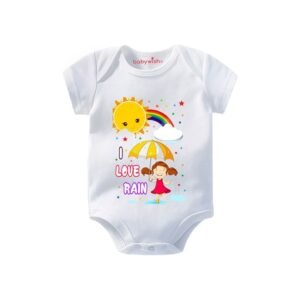 BABYWISH - Graphic Print Crew-Neck Onesie