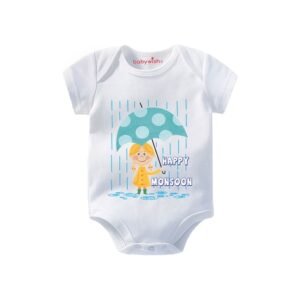 BABYWISH - Graphic Print Crew-Neck Onesie
