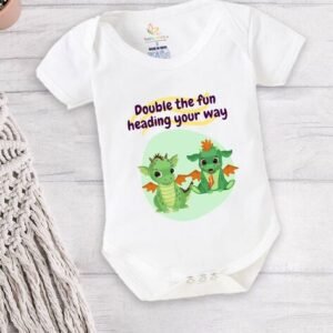 BABYWISH - Graphic Print Onesies with Snap-Button Closure