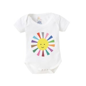 BABYWISH - Graphic Print Onesies with Snap-Button Closure