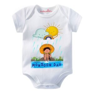 BABYWISH - Graphic Print Round-Neck Rompers