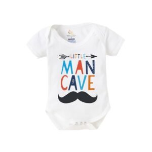 BABYWISH - Typographic Print Round-Neck Rompers