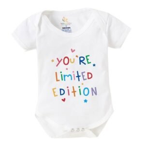 BABYWISH - Typographic Print Round-Neck Rompers