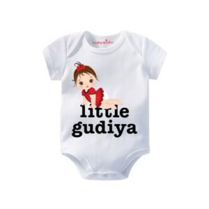 BABYWISH - Typographic Print Round-Neck Rompers