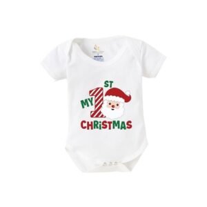 BABYWISH - Typographic Round Neck Romper