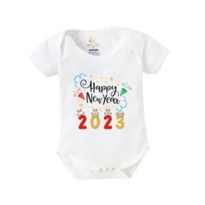 BABYWISH - Typographic Round Neck Rompers
