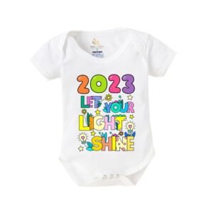 BABYWISH - Typographic Round Neck Rompers