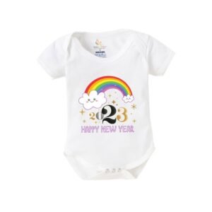 BABYWISH - Typographic Round Neck Rompers
