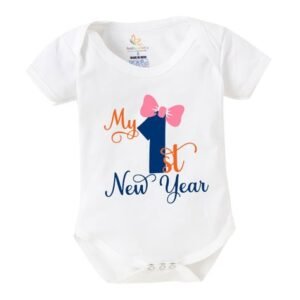 BABYWISH - Typographic Round Neck Rompers