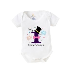 BABYWISH - Typographic Round Neck Rompers