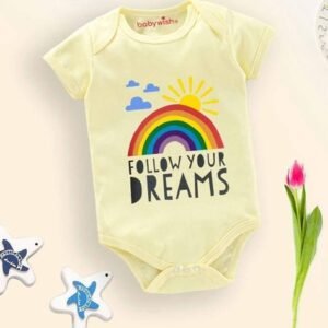 BABYWISH - Graphic Print Onesies with Snap-Button Closure