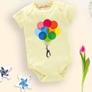 BABYWISH - Graphic Print Onesies with Snap-Button Closure