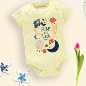 BABYWISH - Graphic Print Onesies with Snap-Button Closure