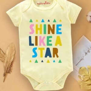 BABYWISH - Typographic Print Round-Neck Rompers