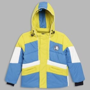 Blue Giraffe Colourblock Zip-Front Hooded Jacket