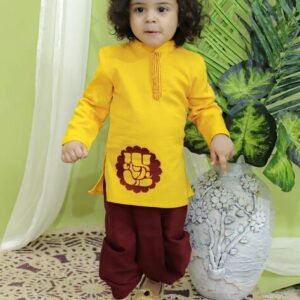 Bow n Bee Embroidered Kurta & Dhoti Set