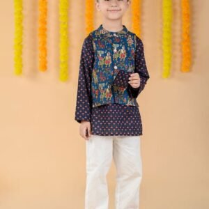 BUDDING BEES Boys Floral Print Kurta & Pyjamas Set
