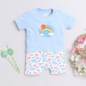 BUMZEE Graphic Print Round-Neck Rompers