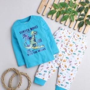 BUMZEE Graphic Print T-Shirt & Pyjama Set