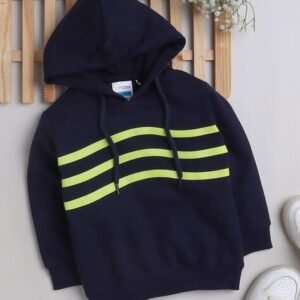 BUMZEE Boys Striped Regular Fit Hoodie