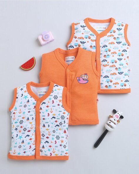 BUMZEE Pack of 3 Printed V-Neck T-Shirts