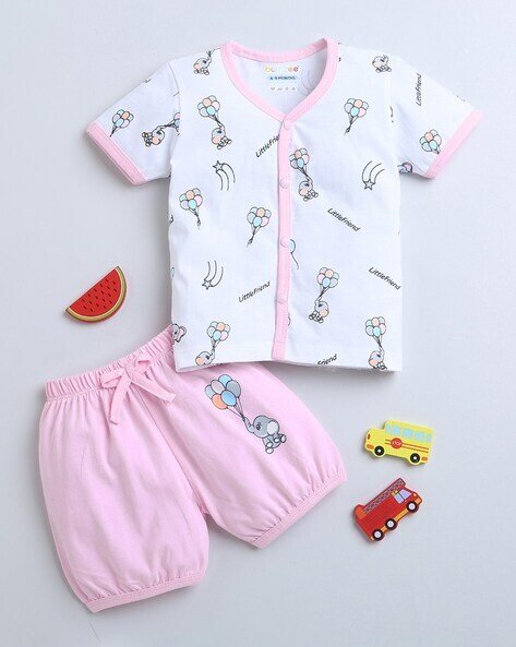 BUMZEE Infants Printed Jablas & Shorts Set