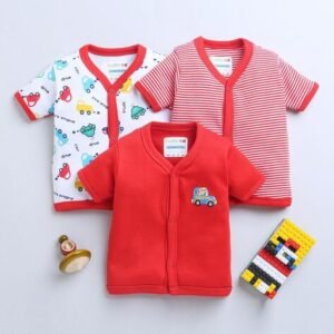 BUMZEE Pack of 3 Graphic Print V-Neck T-Shirts