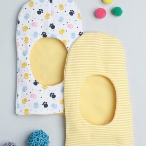 BUMZEE Boys Set of 2 Printed Reversible Monkey Caps