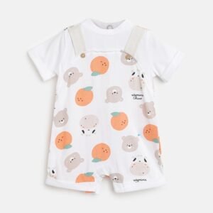 CHICCO - Graphic Print Round-Neck Rompers