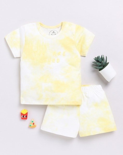 Clt.s Boy Tie & Dyed Shorts & T-Shirt Set