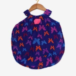 CREATIVE KID'S - Butterfly Print Square Neck Romper Dress