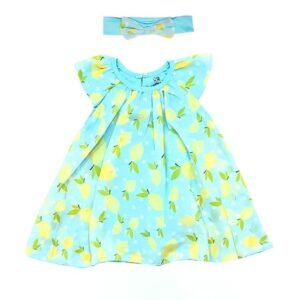 CREATIVE KID'S - Leaf Print Round-Neck Romper with Hair Band