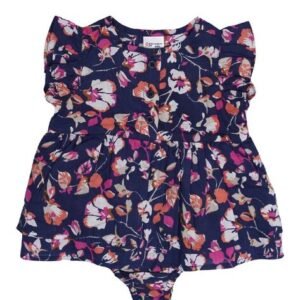 CREATIVE KID'S - Floral Print Round-Neck Romper