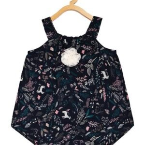 CREATIVE KID'S - Leaf Print Romper with Applique