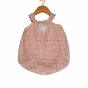 CREATIVE KID'S - Checked Bodysuit with Floral Applique