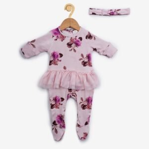 CREATIVE KID'S Floral Printed Full-Sleeve Dungaree Set