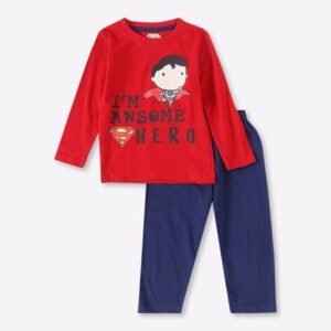 ETEENZ Superman Print T-shirt & Pants Set