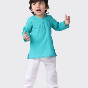 Fabindia Embroidered Round-Neck Cotton Kurta