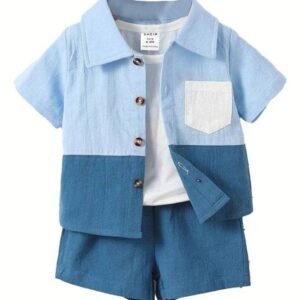Fabzoo Boys Colourblock Shirt & Short Set